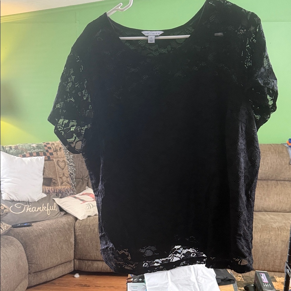 Boutique 9 Black Lace Blouse